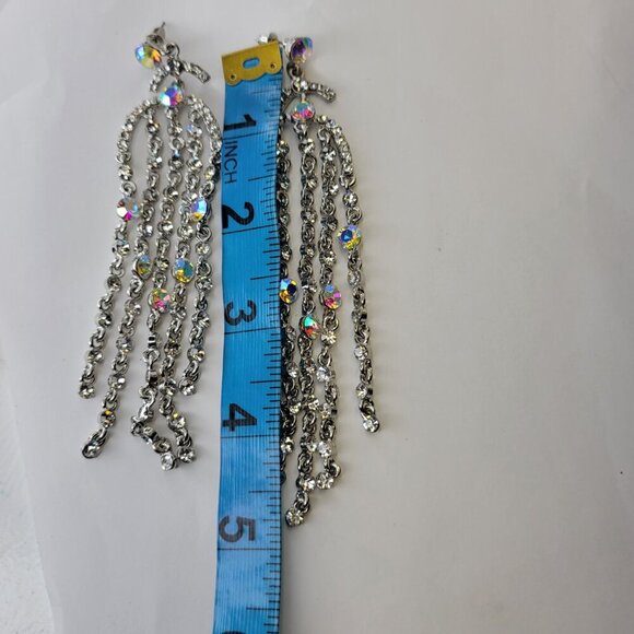 Crystal Chandelier Earrings With Aurora crystals bridal earrings - Picture 5 of 6